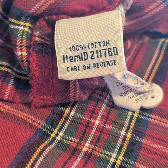 L.L.Bean 100% Cotton Flannel Nightgown – Red Tartan Plaid (Women’s L) - Picture 5 of 5